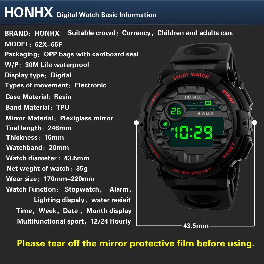 Sport Watch Luxury Mens Digital LED Watch Date Men Outdoor Electronic Watch Wrist Watches