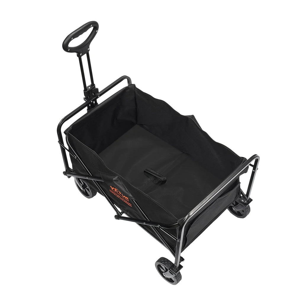 VEVOR Heavy-Duty Collapsible Folding Wagon - 220 lbs Capacity Beach Cart with All-Terrain Wheels and Drink Holders for Camping, Shopping, and Outdoor Adventures