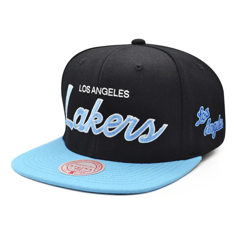 Los Angeles Lakers  TEAM SCRIPT 2Tone Snapback Hat - Black/Sky