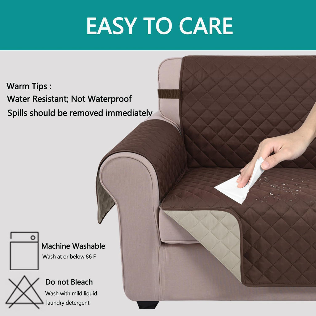 Transform Your Living Room with Our Reversible Sofa Cover – Water-Repellent Couch Protector for Pets in Coffee/Beige