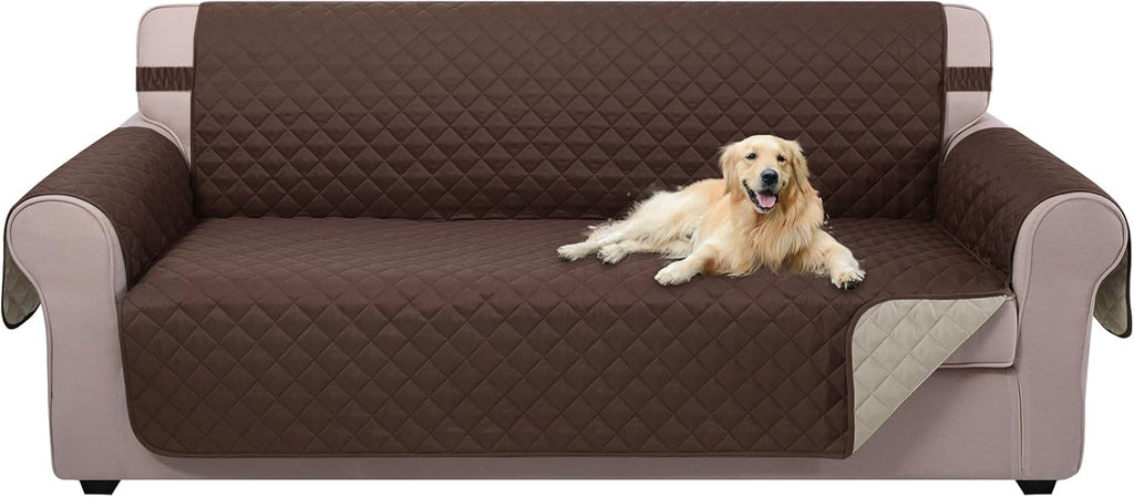 Transform Your Living Room with Our Reversible Sofa Cover – Water-Repellent Couch Protector for Pets in Coffee/Beige