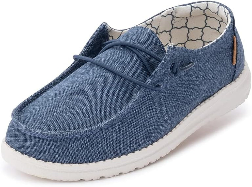 Girl'S Wendy Youth Linen Grey Multiple | Girl’S Shoes | Girl’S Lace up Loafers | Comfortable & Light-Weight