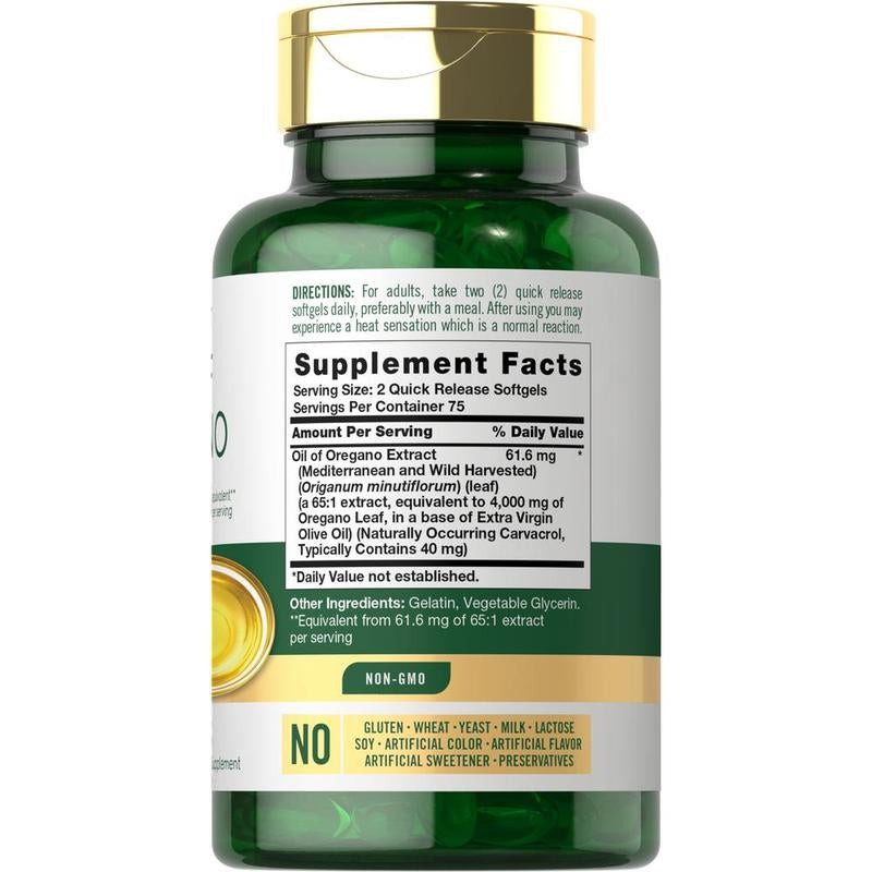 Carlyle Oregano Oil 4000Mg Supplement | 150 Softgel Capsules | Contains Carvacrol | Non-Gmo & Gluten Free Formula