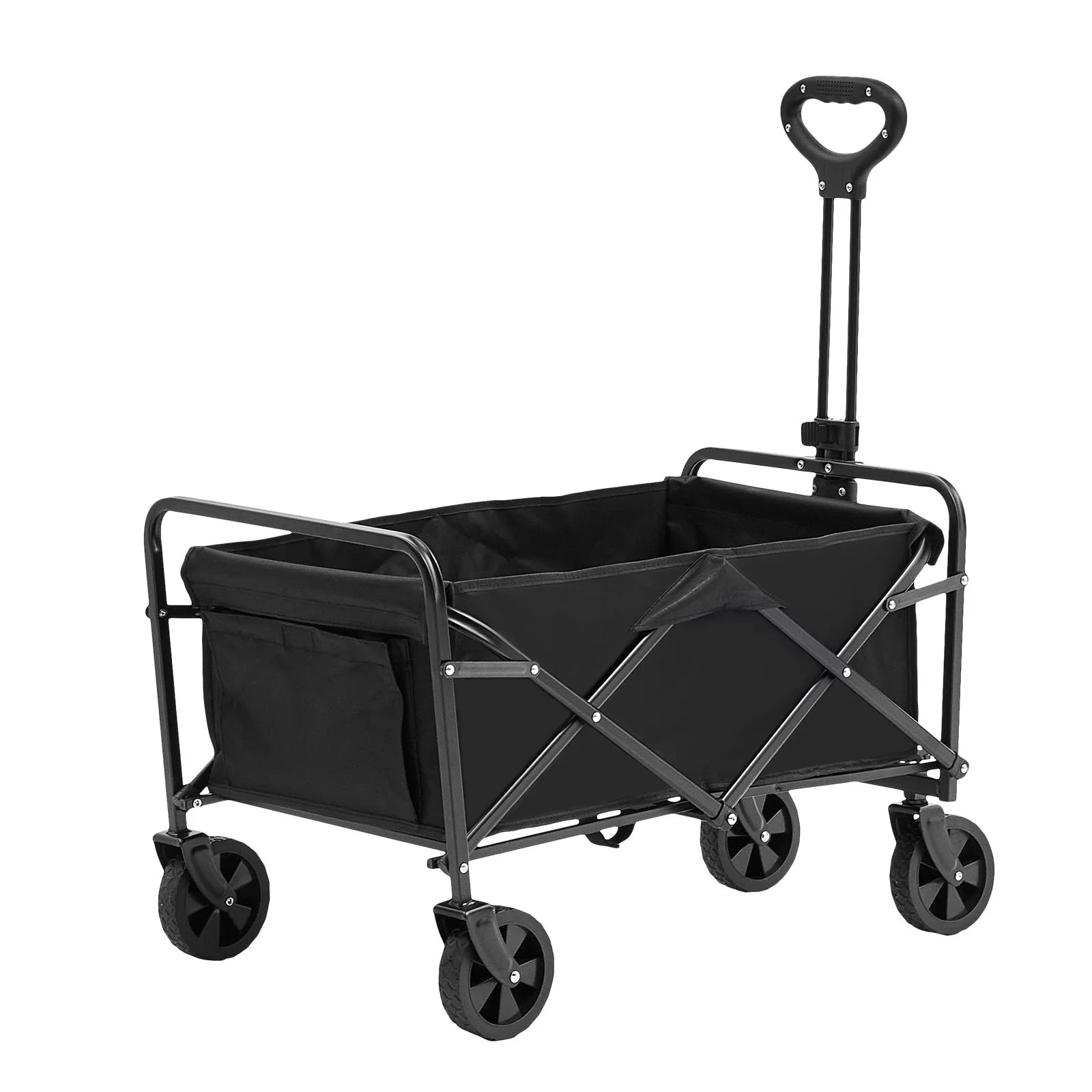 VEVOR Heavy-Duty Collapsible Folding Wagon - 220 lbs Capacity Beach Cart with All-Terrain Wheels and Drink Holders for Camping, Shopping, and Outdoor Adventures