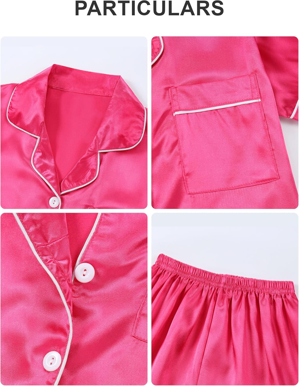 3 Piece Girls Silk Pajamas Set Soft Satin Pjs Sleepwear for Comfortable Nights