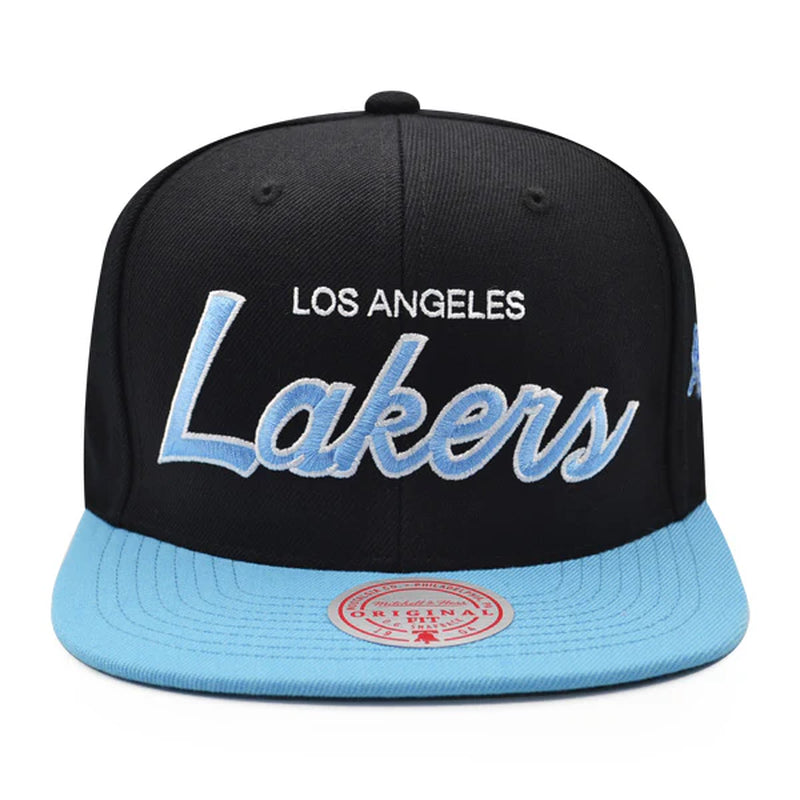 Los Angeles Lakers  TEAM SCRIPT 2Tone Snapback Hat - Black/Sky